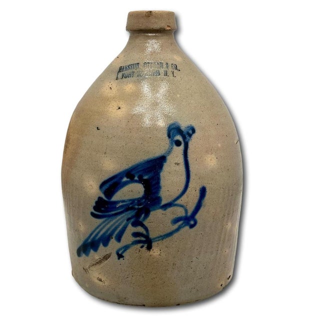 This really is a Very Nice Example of a Authentic Antique American Primitive Stoneware Spirits Jug. It is Not Marked as...
