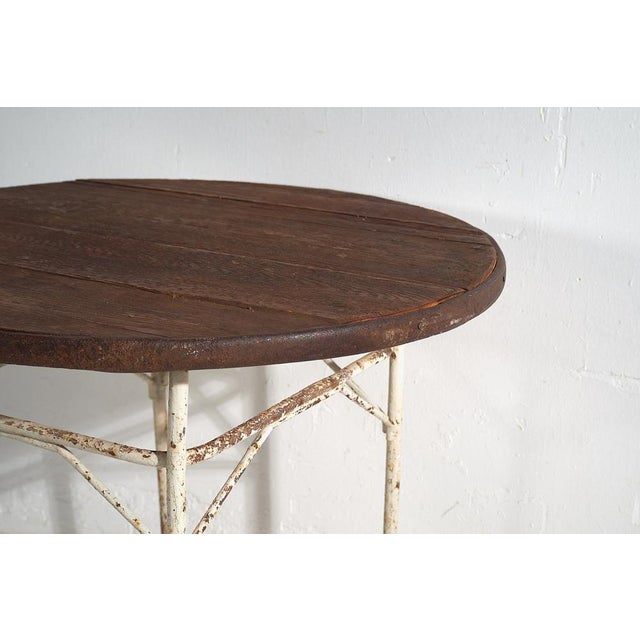 Antique Round Metal Outdoor Table, France, 1900s For Sale - Image 10 of 12