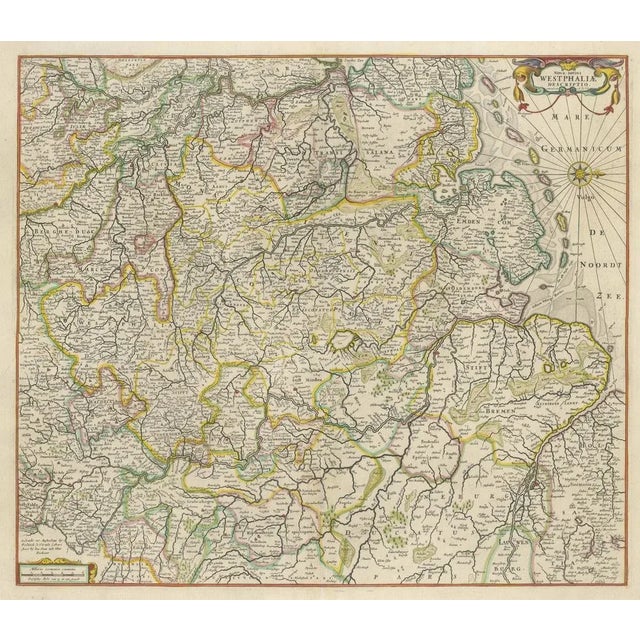 Antique Map of Westphalia For Sale - Image 3 of 6