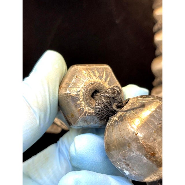 Antique Indian Sterling Silver Wrapped Wax Bead Necklace. Indian Tribal Jewelry For Sale - Image 12 of 12