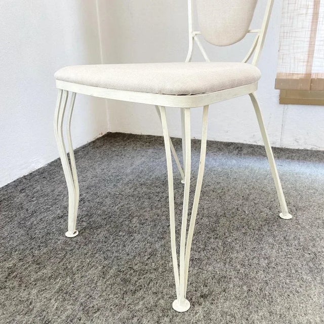 Chairs in Wrought Iron with Fabric Seats & Back, 1970s, Set of 4 For Sale - Image 4 of 7