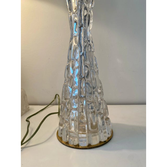 Mid-Century Modern Mid-Century Modern Carl Fagerlund Relief Glass Lamp by Orrefors. 1960's For Sale - Image 3 of 7