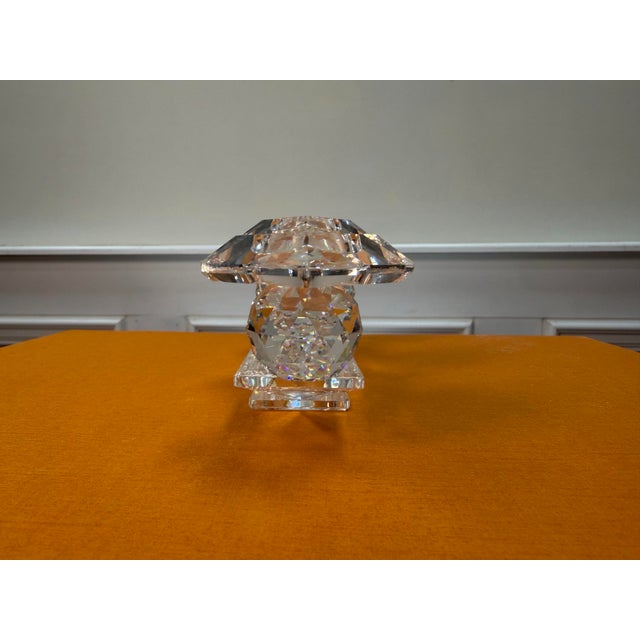 Transparent Vintage 1980s Swarovski Austrian Crystal 3-Light Candelabra Candle Holder - Model 7600 For Sale - Image 8 of 8