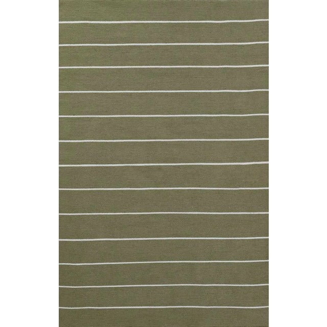 Erin Gates by Momeni River Fine Green Hand Woven Indoor Outdoor Rug 5' X 7'6" For Sale