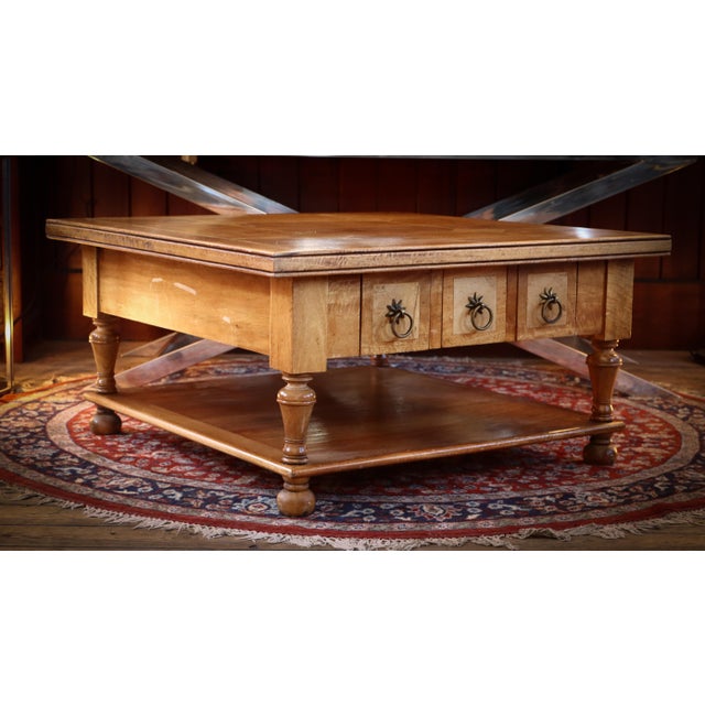 Wood Flagstone Coffee Table with Drawers from Barker & Stonehouse, 2010s For Sale - Image 7 of 10