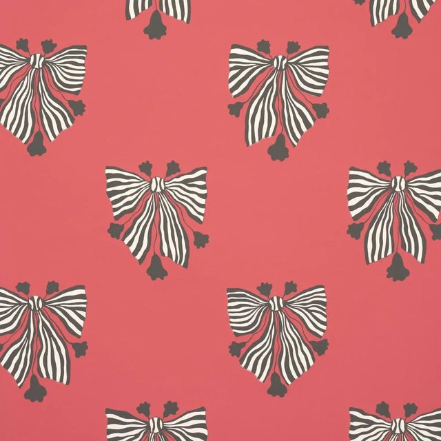 Schumacher x Marian Mcevoy Bow-Wow-Wow Wallpaper In Red For Sale