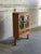 Mid-Century Modern Vintage Danish Oak Corner Cabinet in Style of Henning Kjærnulf Leaded Glass Bar Cabinet For Sale - Image 3 of 10