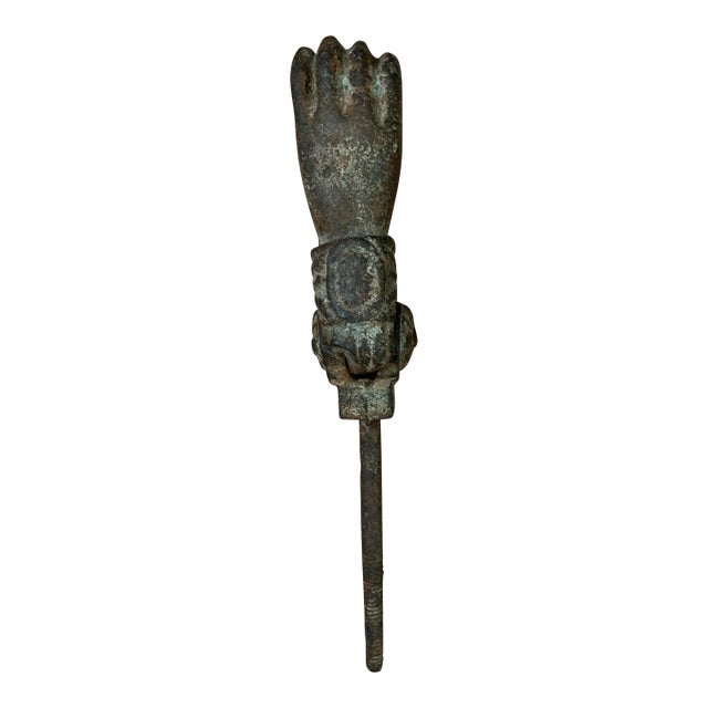 Antique Mid 19th Century French Victorian Cast Iron Hand Knocker For Sale
