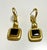 1990s Roxanne Assoulin Gold Etruscan Drop Earrings and Black Onyx - 2 Pieces For Sale - Image 4 of 4