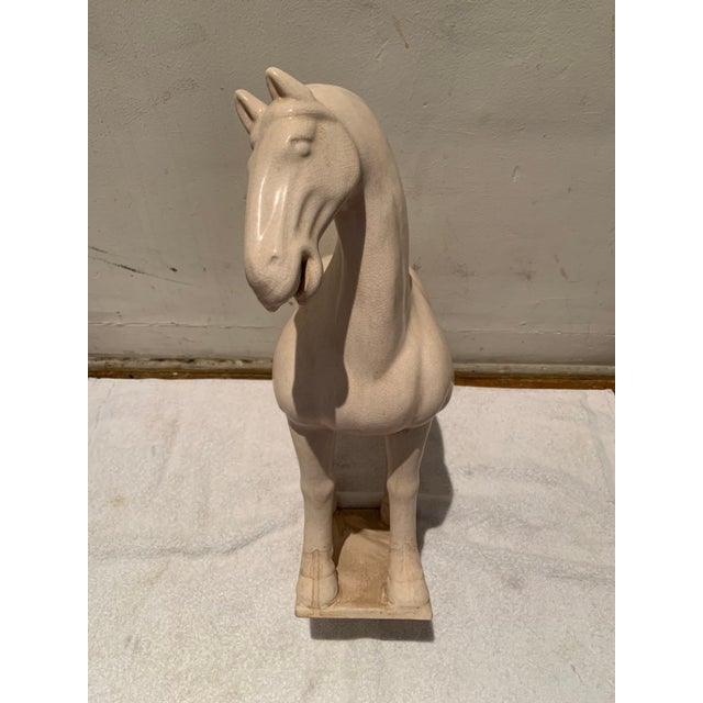 Glazed Clay Horse Statue Chairish
