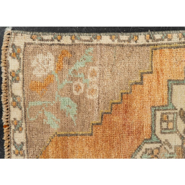 Early 21st Century Turkish Mini Rug Oriental Hand Knotted Vintage Rug 1'9" x 3' #21099 For Sale - Image 5 of 8