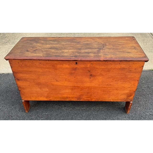 Fresh from a local attic! Nice early 19th century 6 board pine blanket chest. This was refinished decades ago. Original...
