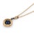 1910s 1910s Edwardian Sapphire Diamond Platinum 14k Gold Pendant Necklace For Sale - Image 5 of 6
