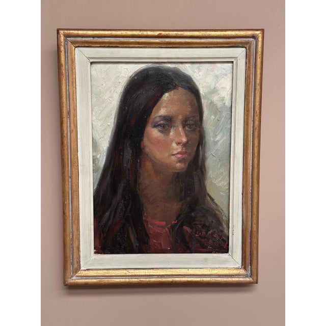 Meriv, Portrait, 1960s, Oil on Canvas, Framed For Sale - Image 14 of 18