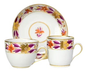 Late 18th Century Georgian-Era Cups & Saucer - 3 Pieces