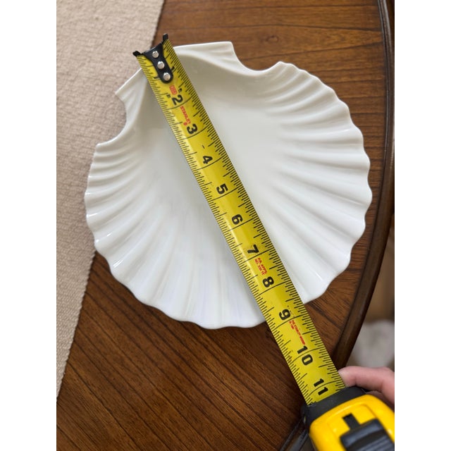 Nautical Vintage Scalloped Seashell Plates - Set of 4 For Sale - Image 3 of 7