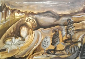 Stefano Mazzolini, Fountain, 1996, Oil on Wood
