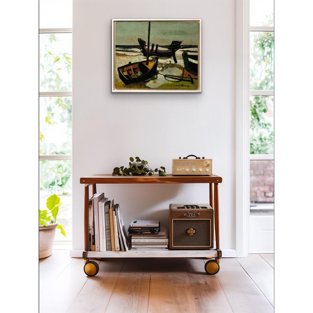 Andre Minaux, Stranded Boats, 1963, Oil Painting on Canvas, Framed For Sale - Image 12 of 18
