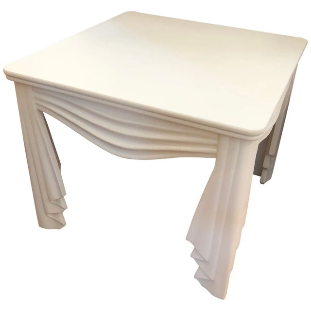 White Mid 20th Century Italian Carved Wood Table For Sale - Image 8 of 8