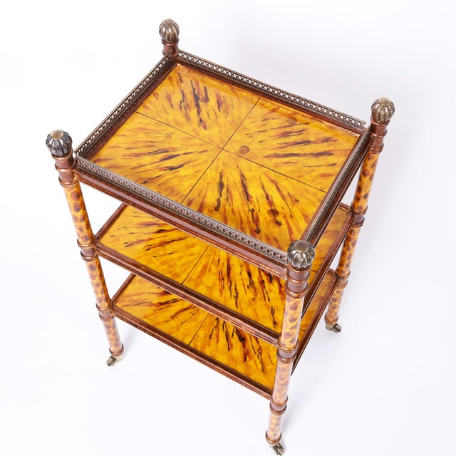 Mid Century Regency Style Three Tiered Stand For Sale - Image 4 of 10