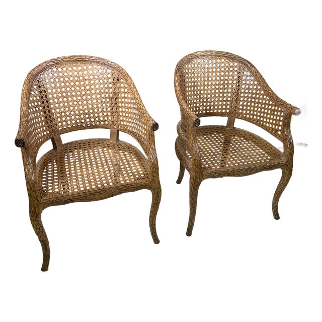 Pair of Stunning Regency Styled Carved Wood Chair 1960s For Sale