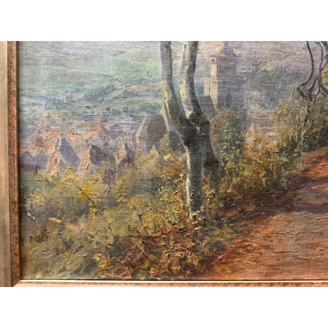 Johann Heinrich Hasselhorst, Homberg (Efze), View from the Schlossberg, Oil Painting on Canvas For Sale - Image 12 of 13
