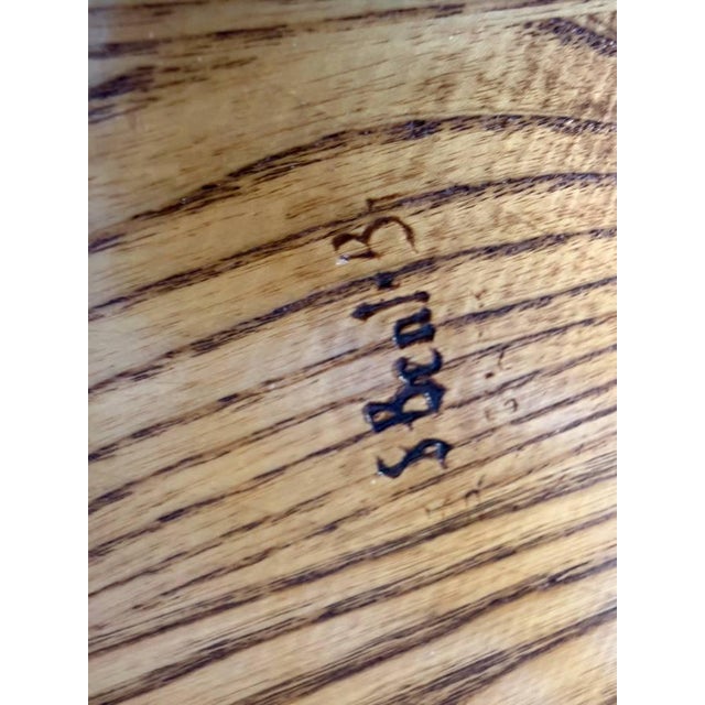 Late 20th Century Bent Brothers Colonial Style Bow Back Windsor Oak Wood Dining Chairs For Sale - Image 13 of 16