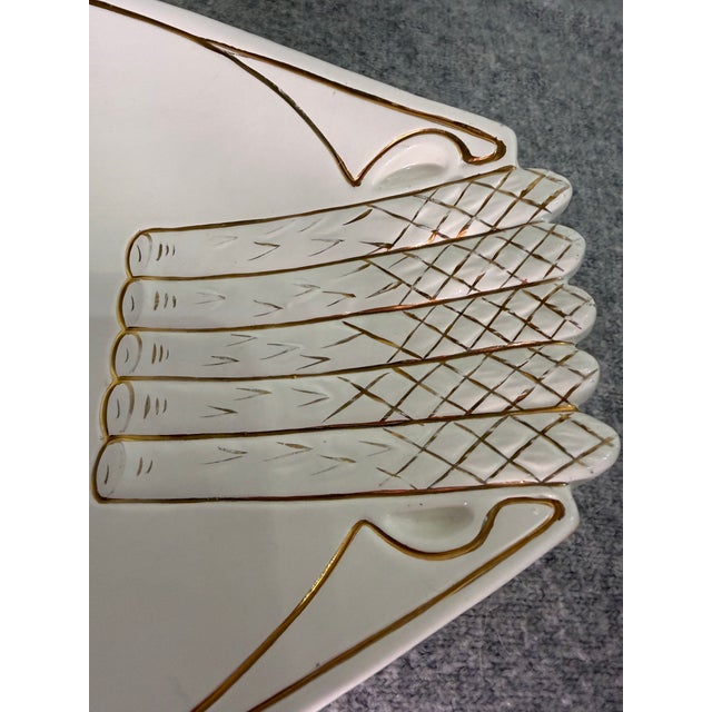Art Nouveau Antique Austria Art Nouveau Porcelain Asparagus Serving Dish Platter For Sale - Image 3 of 11