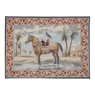 Arabian Horse Loom Woven Tapestry - 105 X 145 Cm (3'5" X 4'9") - Requires Rod Size 4 For Sale