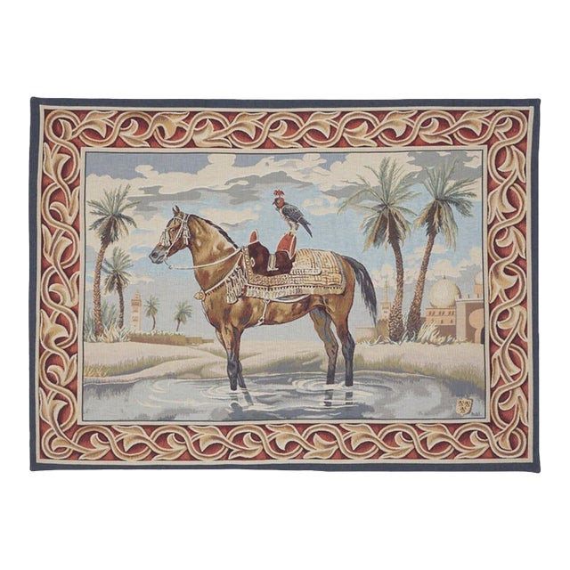 Arabian Horse Loom Woven Tapestry - 105 X 145 Cm (3'5" X 4'9") - Requires Rod Size 4 For Sale