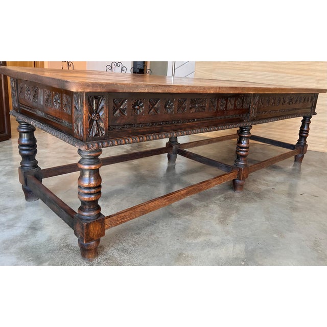 Late 18th Century Spanish Refectory Table or Farm Table with Four Drawers For Sale - Image 13 of 18