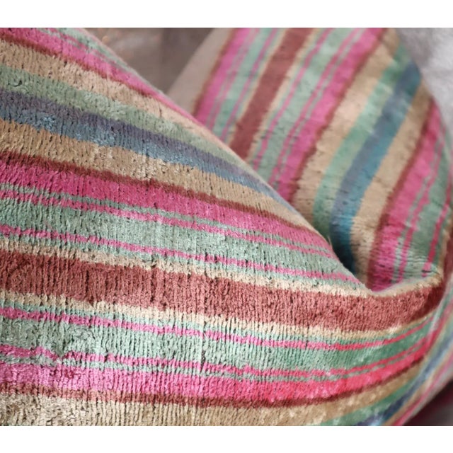 Contemporary Multi Color Velvet Throw Pillow & Down Insert For Sale - Image 10 of 10