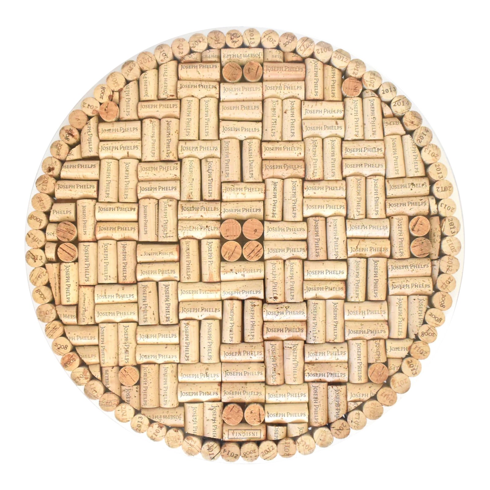 Lazy Susan Revolving Tray With Napa Valley Wine Corks From Joseph