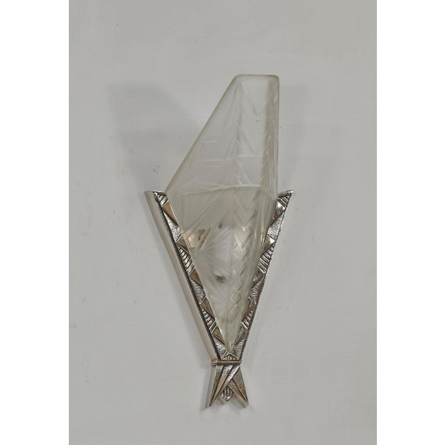 Art Deco A Pair of French Art Deco Wall Sconces by Ejg & Monix 1930 France - 3 Pairs Available For Sale - Image 3 of 10