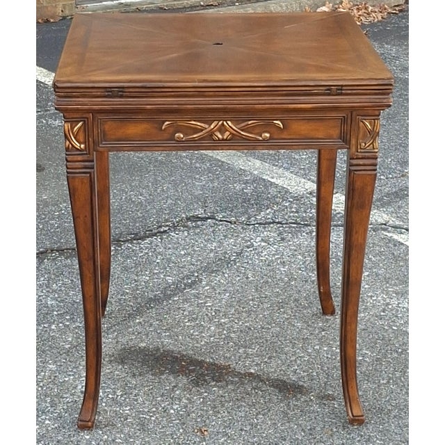 Late 20th Century Neoclassical Style Mahogany Handkerchief Envelope Games Table For Sale - Image 14 of 14