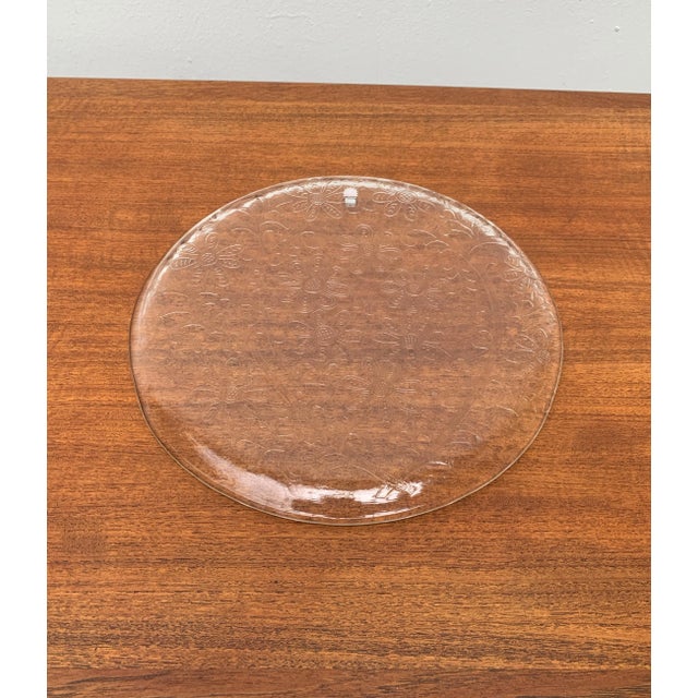 Glass Large Mid-Century Finnish Glass Plate from Humppila For Sale - Image 7 of 18