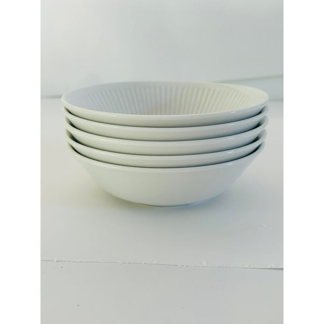 Johnson Brothers 1990s Athena Pattern Johnson Brothers Ironstone White Dessert Bowls - Set of 5 For Sale - Image 4 of 4
