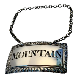 Georgian Sterling Wine Decanter Label “Mountain”-By Silversmith Margaret Binley, London C. 1770