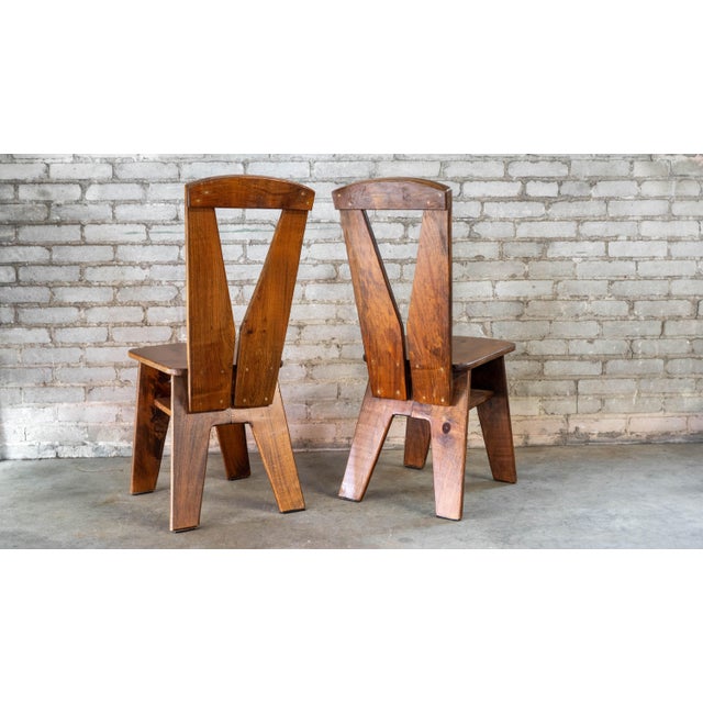 1970s French Modern Brutalist Dining Chairs After Pierre Chapo - Set of 8 For Sale - Image 12 of 18