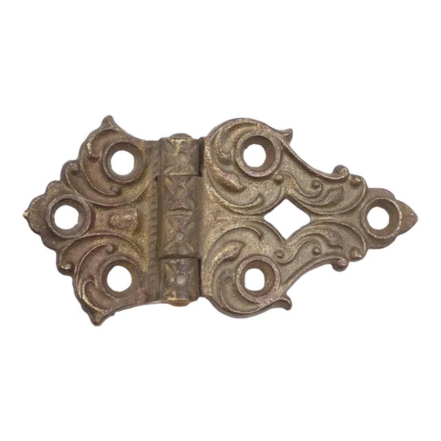 Antique 3.75 In. Victorian Bronze Offset Ice Box Hinge For Sale