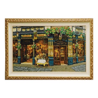 Viktor Shvaiko "London for Two" Hand Embellished on Canvas Framed Hand Signed For Sale