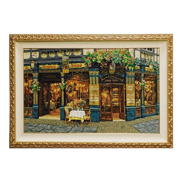 Viktor Shvaiko "London for Two" Hand Embellished on Canvas Framed Hand Signed For Sale