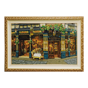 Viktor Shvaiko "London for Two" Hand Embellished on Canvas Framed Hand Signed