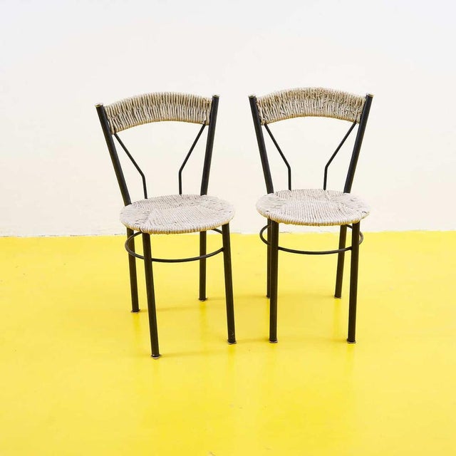 Metal Wicker Metal Chairs, Set of 2 For Sale - Image 7 of 7