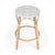 Spritely Home Accent Furniture Tobias 24 in. Seat Height Round Rattan Backless Counter Stool, White/Gray Dot / Natural Rattan Frame For Sale - Image 4 of 8