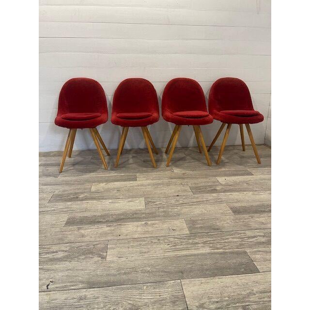 Textile Lollypop Dining Chairs by Navratil for Vertex, 1960s, Set of 4 For Sale - Image 7 of 7