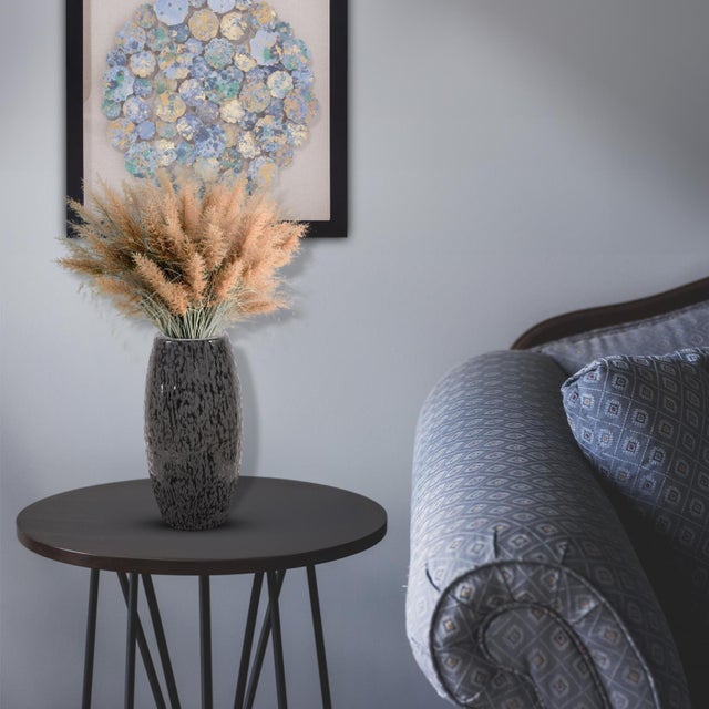 Black Chiseled Texture Black Iron Cylinder Vase- Small For Sale - Image 8 of 8