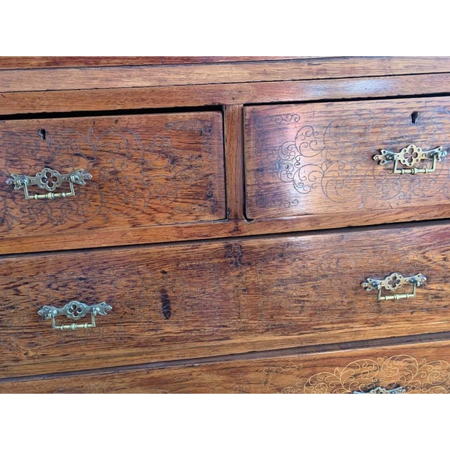 19th Century Antique Anglo-Burmese Colonial Inlaid Teak Chest of Drawers For Sale - Image 4 of 10