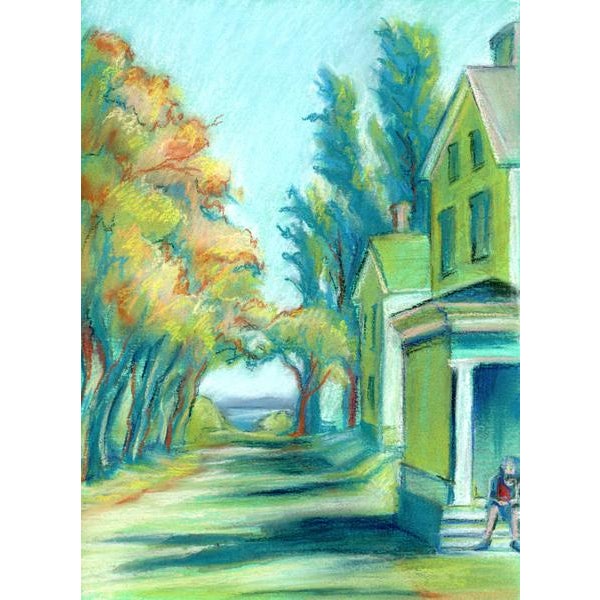 Framed Impressionist Original Pastel Painting of Colorful Plein Air Landscape, "Autumn Avenue" For Sale In Seattle - Image 6 of 6