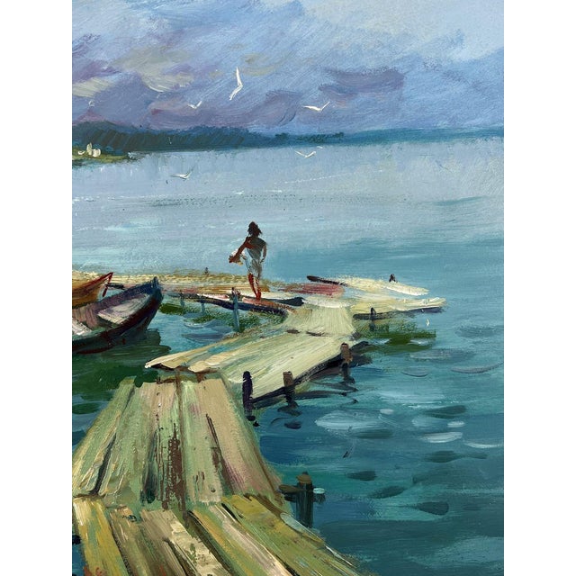 Oil Painting Pier by the Sea Yuriy Suprunchuk For Sale - Image 10 of 11